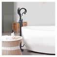 thumbnail image 2 of Black Bathroom Bathtub Faucet Floor-standing Hot and Cold Mixer Taps Special Swan-shaped Water Outlet Bathtub Floor Faucet, 2 of 7