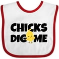 thumbnail image 3 of Inktastic Chicks Dig Me Boys Baby Bib, 3 of 4