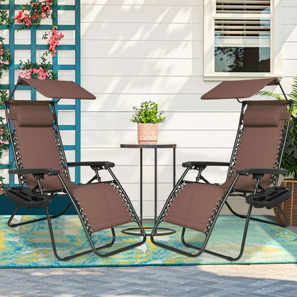 NiamVelo Zero Gravity Chair Set of 2, Folding Outdoor Patio Lounge