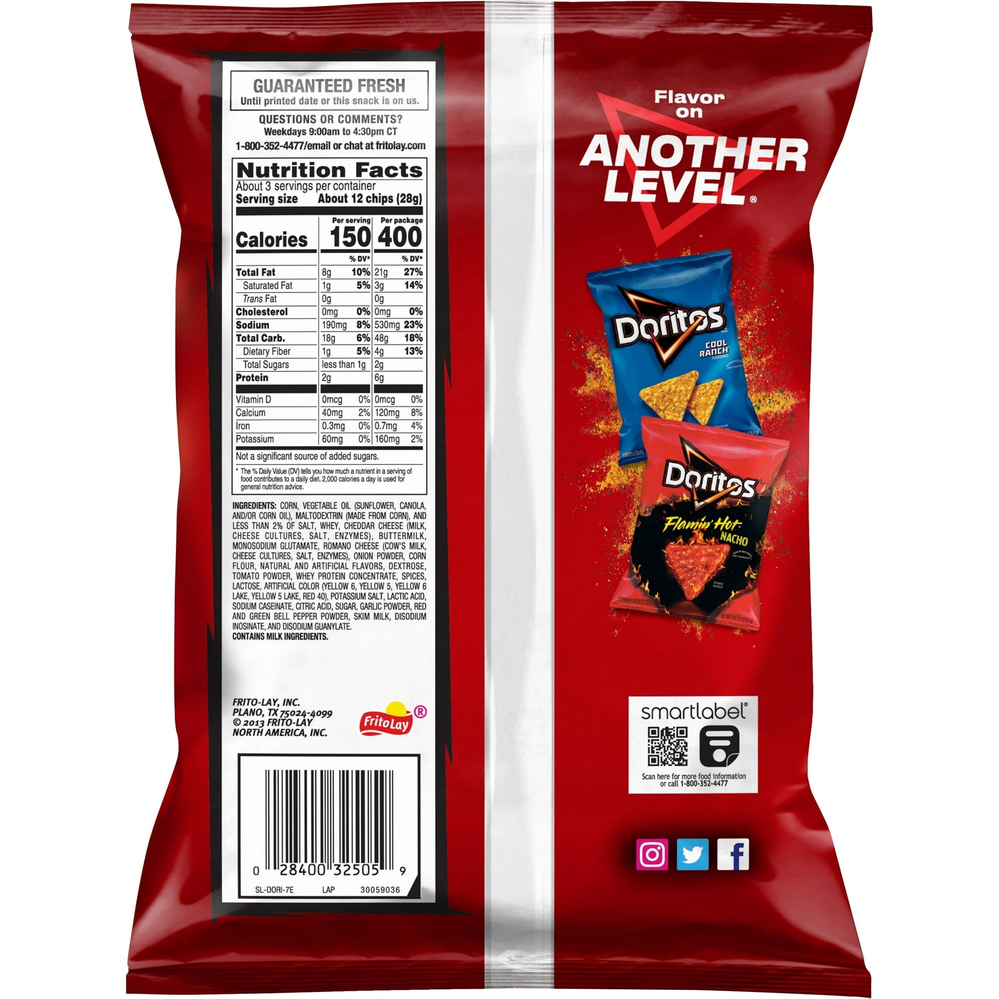 Doritos Nacho Cheese Flavored Tortilla Chips, 2.75 oz Bag(pack of 6)