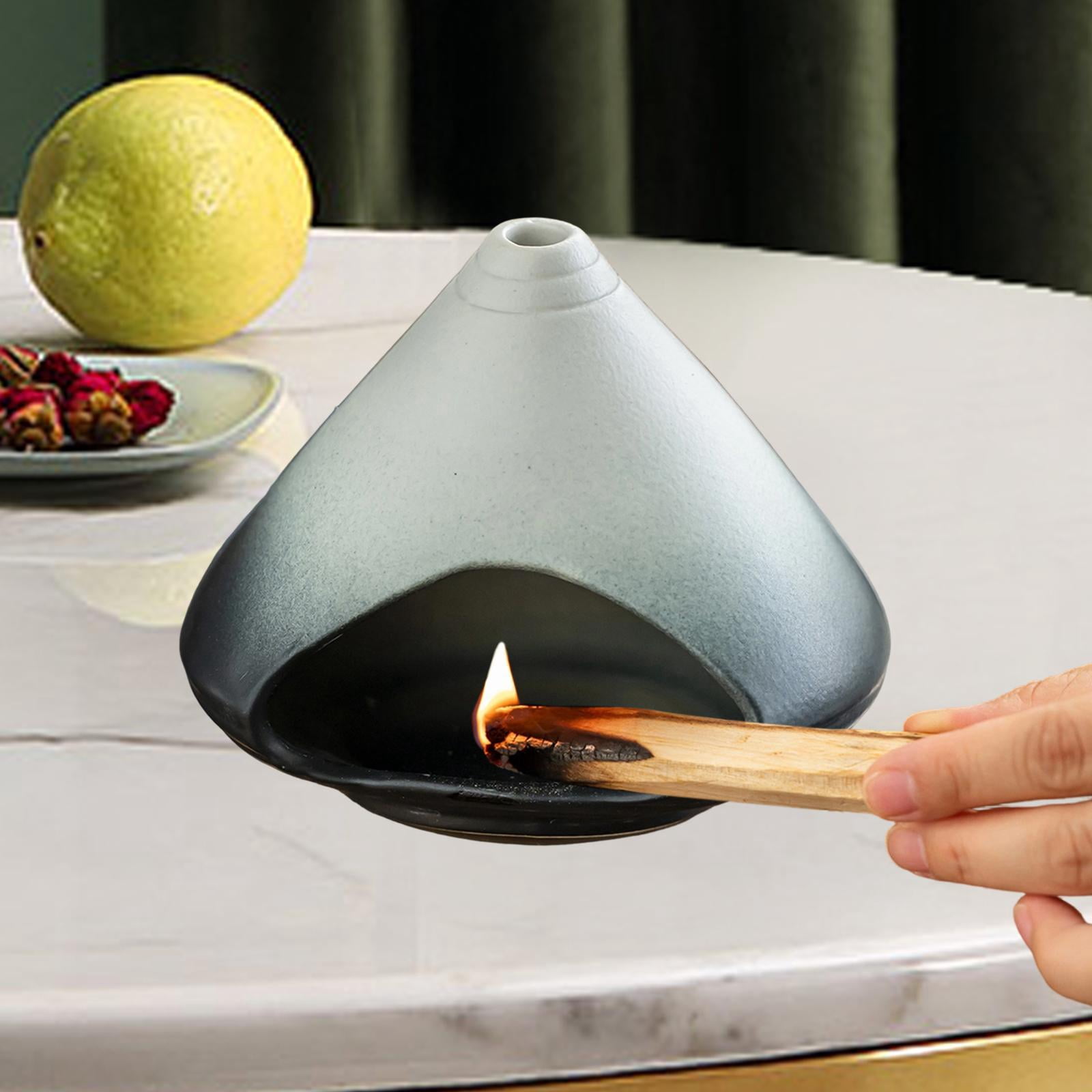 Incense Holder Palo Santo Holder Ceramic Tray Heat Resistant Desk Ornament for Home Yoga Living Room
