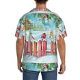 thumbnail image 5 of KLL Christmas Birds Print Men's Shirt Short Sleeve Button Down Summer Cuba Beach Shirts- 3X-Large, 5 of 7