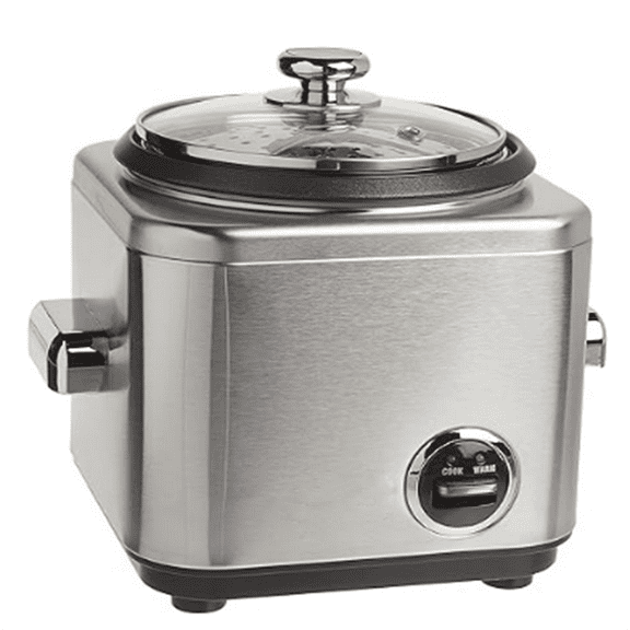 4 Cup Rice Cooker, Stainless Steel Exterior