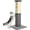 Grey-Sisal & Carpet, variant on Cat Scratching Post, 32 Inch Carpet Covered Cat Scratcher with Kitten Toy, Tall Scratching Post for Indoor Cats Adults and Kittens, Grey