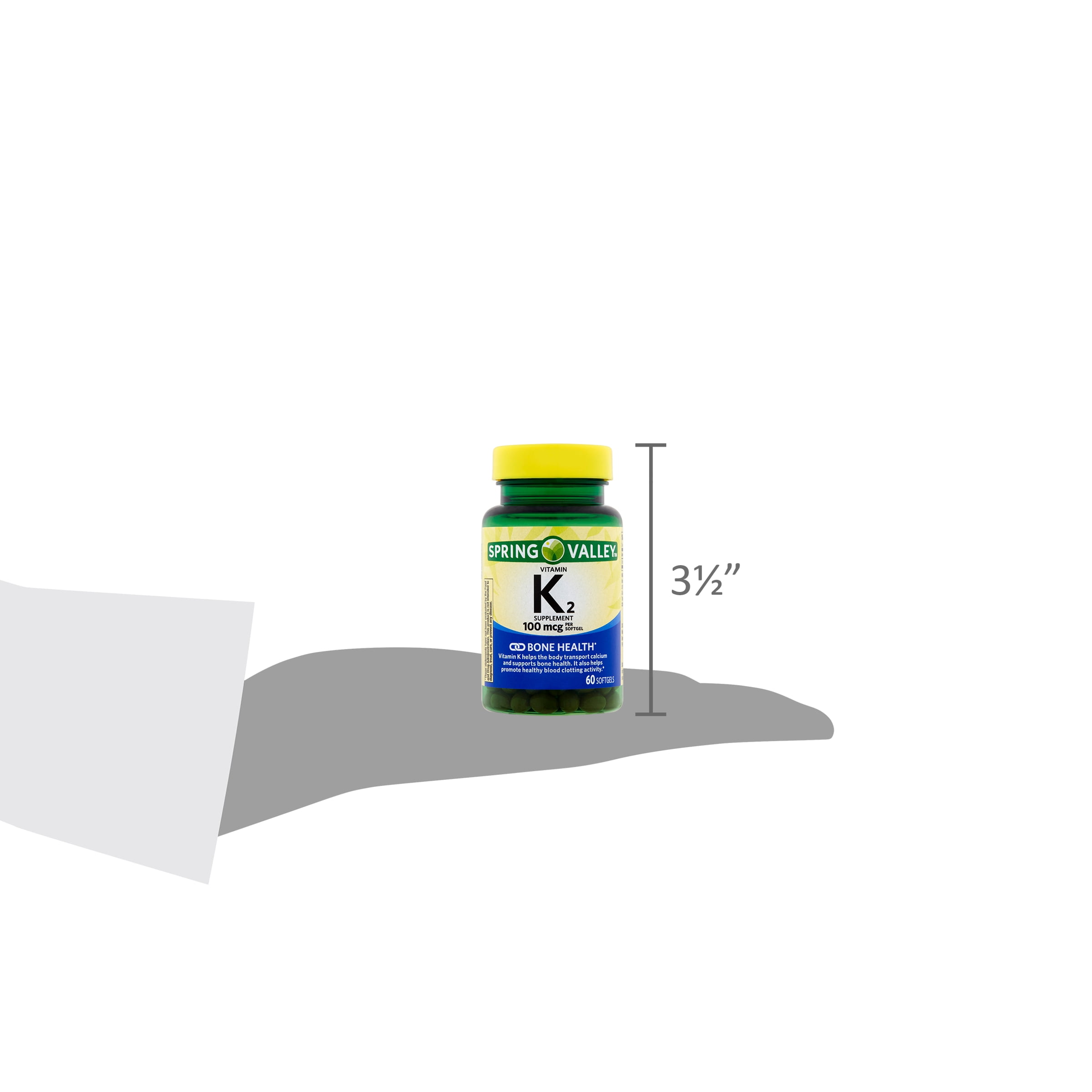 Spring Valley Vitamin K2 Softgels, 100 mcg, 60 Count