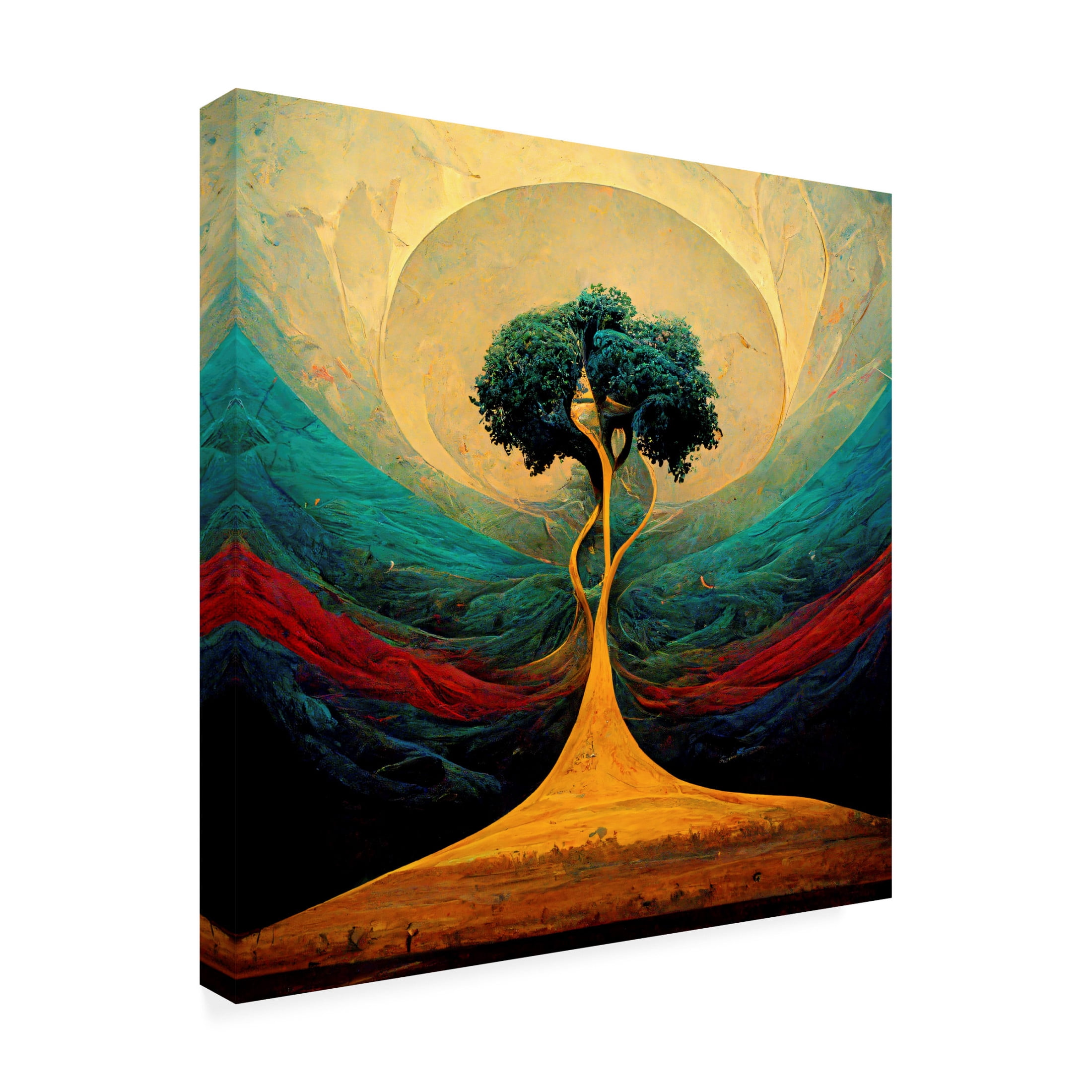 Canvas Wall Art - Ray Heere 'Tree Of Life 14' Wall Art for Living Room, Bedroom, or Office Décor by Trademark Fine Art - 24 x 24 Inches