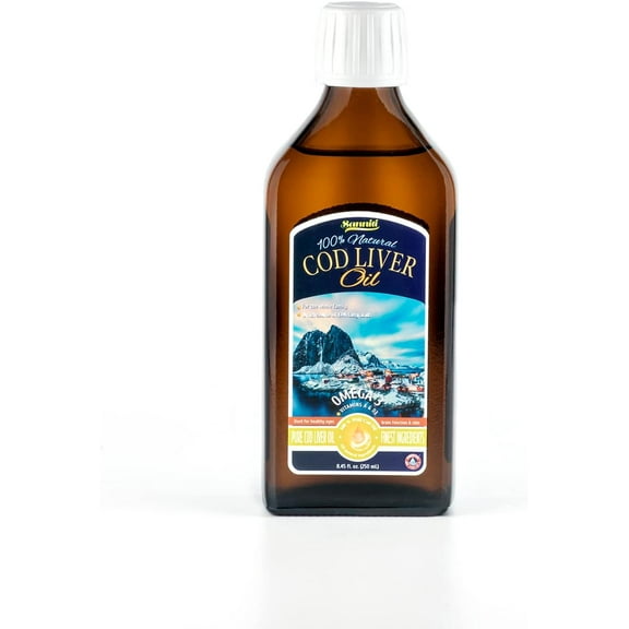 Sanniti 100% Natural Cod Liver Oil, Wild Caught Nordic, 250 mL (8.4 oz) (Unflavored)