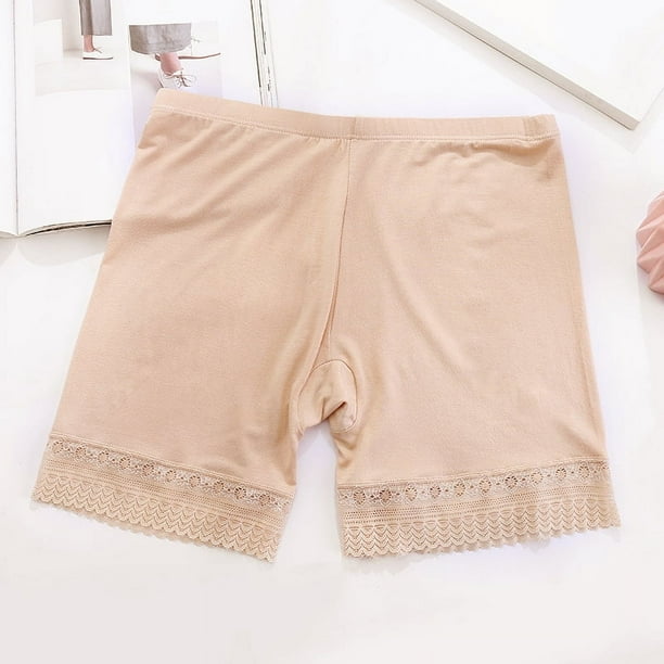 Leggings de encaje para mujer, pantalones de seguridad anti-luz, pantalones cortos de talla grande, pantalones de seguro