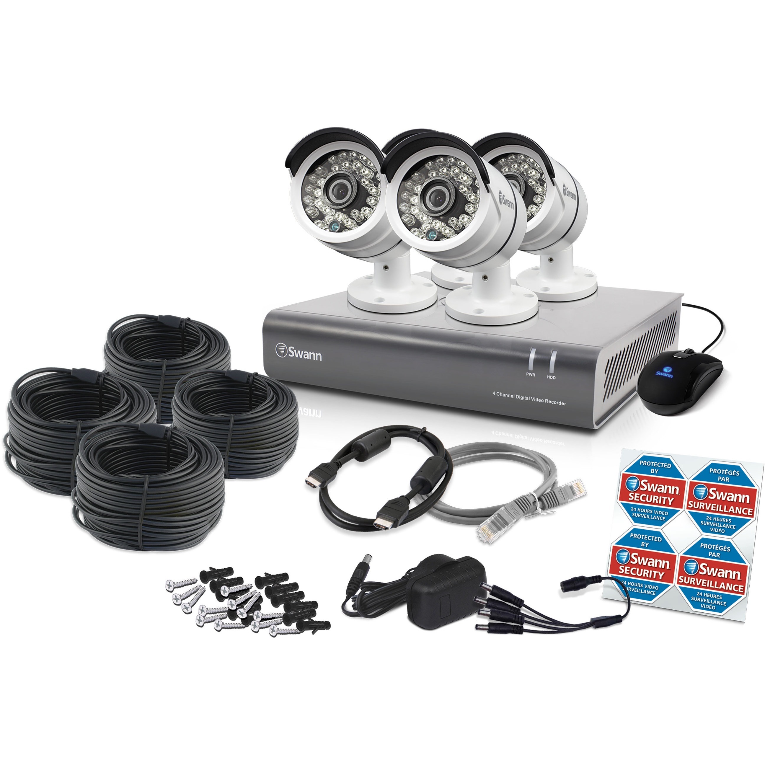 DVR44600 4 Channel 1080p Digital Video Recorder & 4 x PROA855