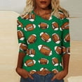 thumbnail image 2 of lcziwo 3/4 Length Sleeve Shirt for Women Casual Plus Size Tunic Tops 2025 Game Day Graphic Tees Shirts Loose Fit Crew Neck Pullover Blouse 90 Percent off Clearance Sale Multicolor L, 2 of 6