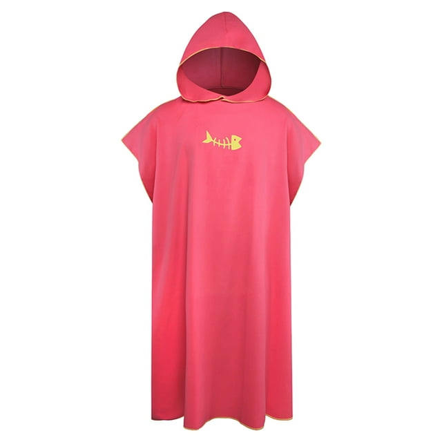 Maytalsory Poncho à Capuche en Polyester et Microfibre pour Confort Cochenille