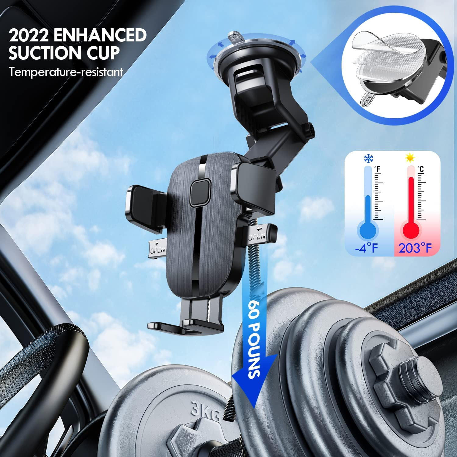 Yezivo 3-in-1 Universal Car Phone Holder Mount photo 2
