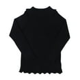 thumbnail image 2 of ATOGUTA Girl's Ribbed Turtleneck Cable Knitted Sweater Slim Pullover Sweater for Kids Black Size 12M-5T, 2 of 4