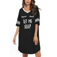 thumbnail image 2 of Auburet Sleep Shirts for Women Soft Modal Novelty Night Shirts V Neck Loose Nightgowns Cute Printed Sleepwear, 2 of 4