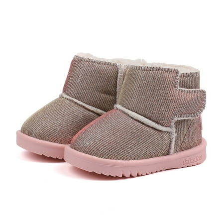

Toyella Autumn and winter baby plus velvet short boots Pink 24yards