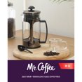 thumbnail image 2 of Mr. Coffee French Press Coffee Maker, 30 oz Glass Carafe with High Heat Resistant Durable Borasilicate Glass & Gunmetal Frame and Plunger, Includes Coffee Scoop, 2 of 14