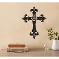 thumbnail image 5 of Urbalabs Western Cast Iron Wall Hanging Rustic Copper Cross Concho Bling Fleur De Lis, 5 of 7
