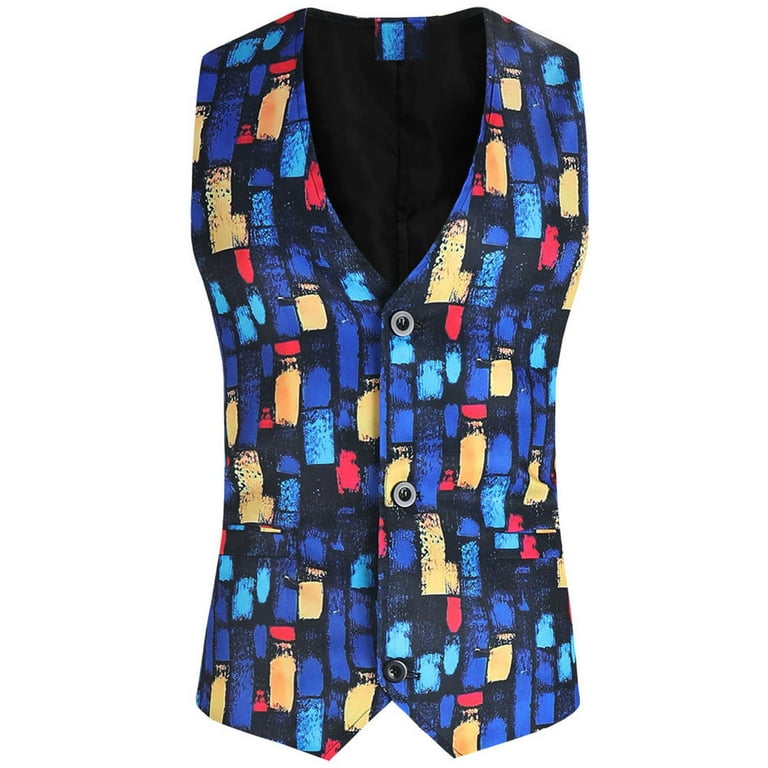 Men s Suit Vest Slim Fit Single Breasted Business Formal Dress
