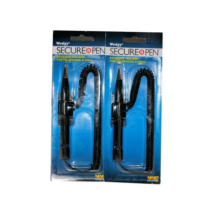 Lot of 2 Black Wedgy Secure A Pen Adhesive Wall Counter Mount