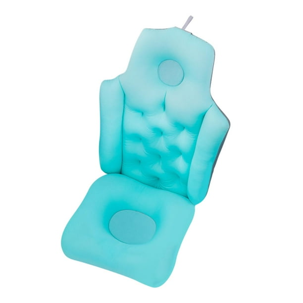Almohada de baño, almohada de descanso para bañera, soporte antideslizante para cabeza, cuello, hombros y espalda. Azul