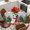 Green Gray, variant on Pink Christmas Round Tablecloth, Fitted Table Cover with Elastic for 45"-54" Round Tables, Xmas Tree Ball Snowflake Winter Gifts Table Cloth Outdoor Indoor Dinning Party Waterproof Tablecloths