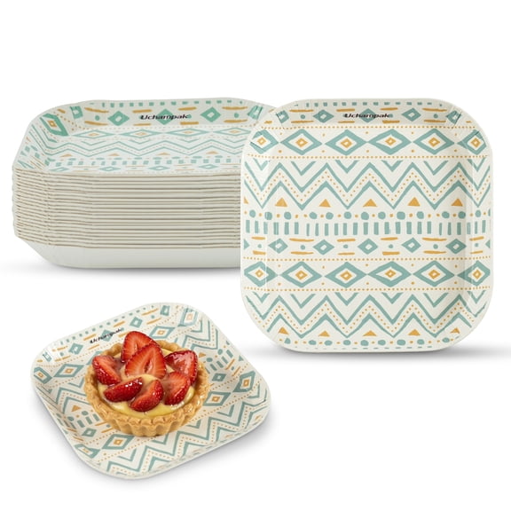 Verdelife Small Paper Plates, 5 inch Cute Party Plates 30 Count, Soak Proof and Microwavable, Disposable Plates for Tea Party, Baby Shower, Bridal Shower, Birthday, Wedding and Any Celebration