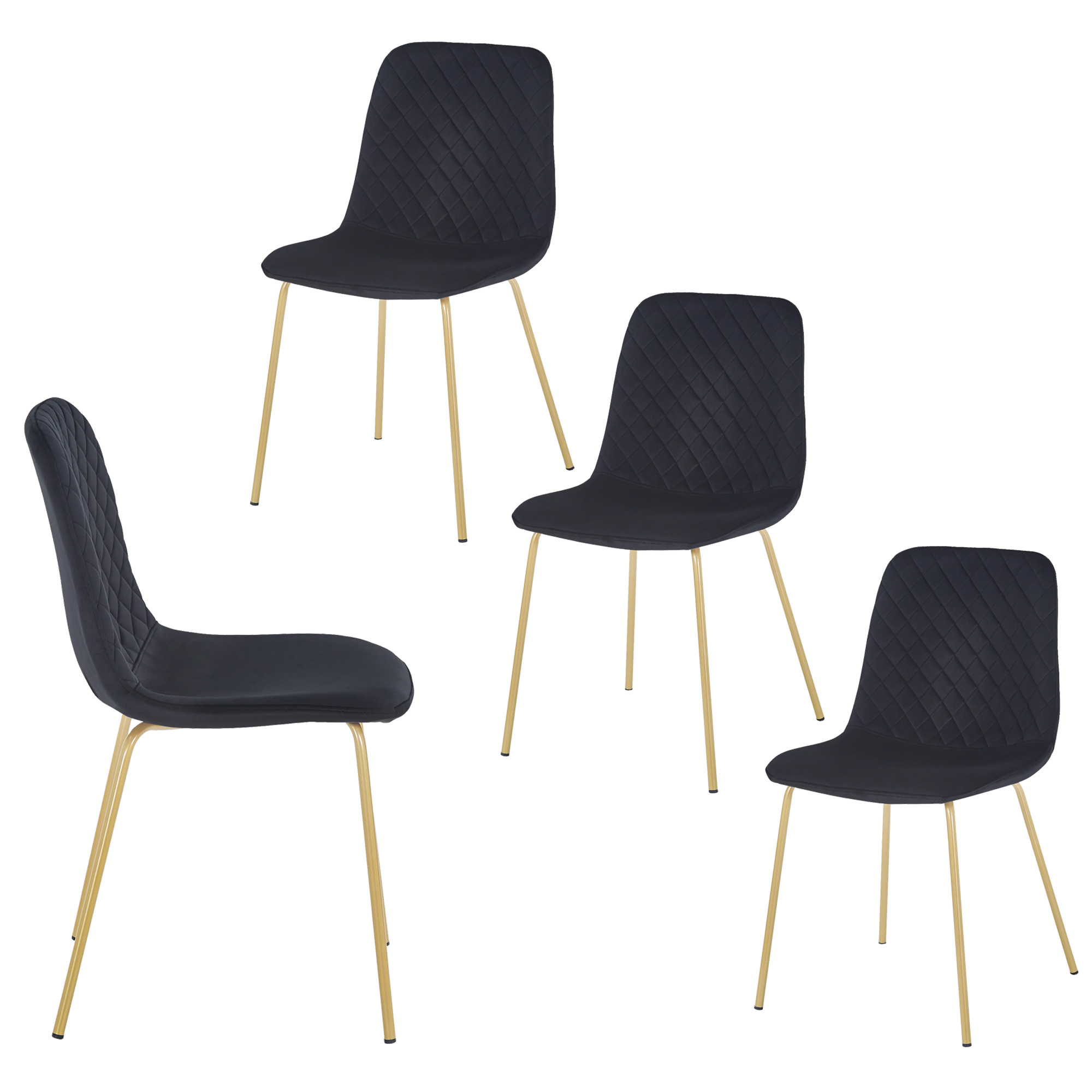 Kadyn Dining Chair Set Of 4, Kitchen Chairs for Reception Rooms, Dining Side Chairs for Offices, Black