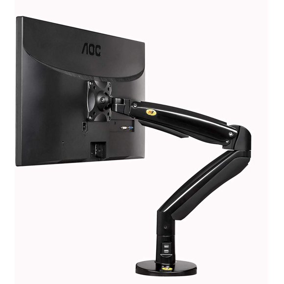 North Bayou 22"-35" Gas Strut Monitor Desktop Mount with USB Port - F100A