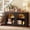 Black and Rustic, variant on Aheaplus 47" Farmhouse Arched Console Table with LED Lights & Adjustable Shelves - Sofa Table, Sideboard Buffet Storage for Entrance, Hallway, Living Room,Natural Oak