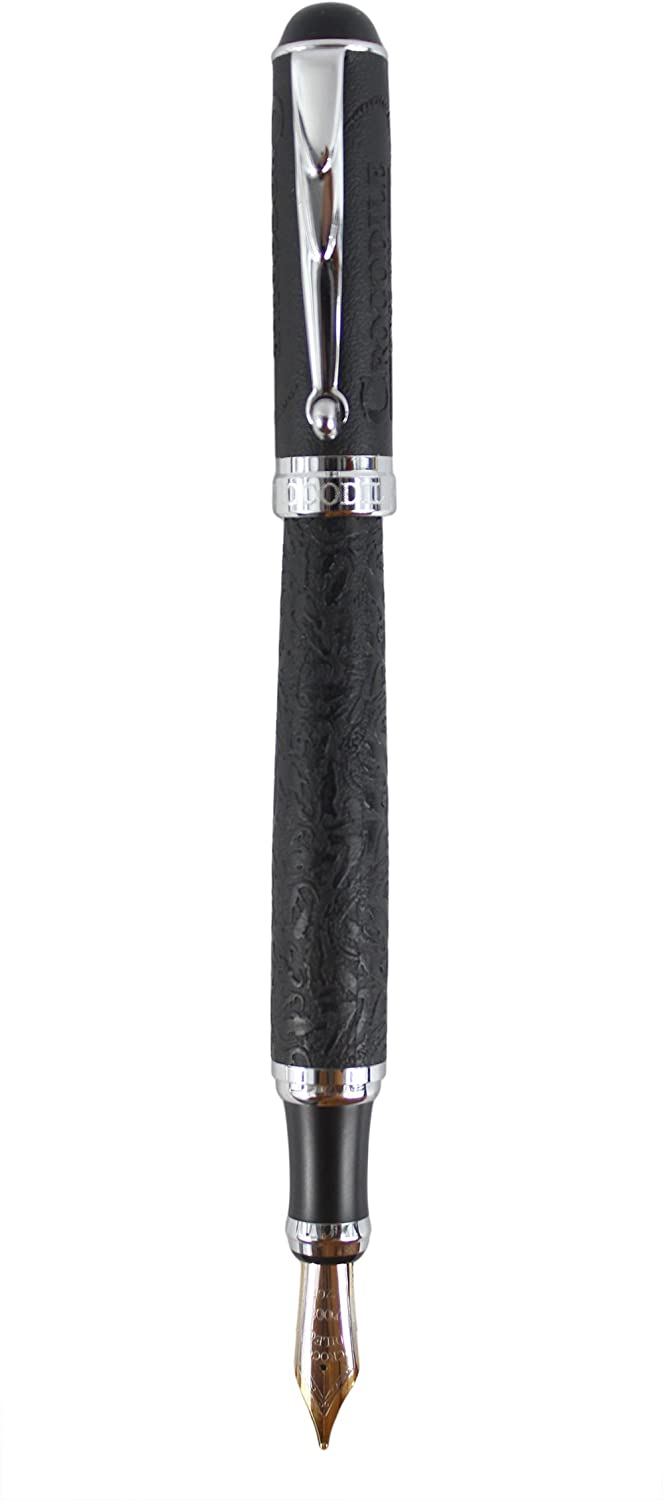SIPLIV Tintenroller 3035 – Klassisch Glatt, Schwarze Minen, Silbernes Design