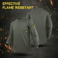 thumbnail image 3 of PTAHDUS Men's Flame Resistant Long Sleeve Henley Shirt, 7.1 Ounce 100% Cotton FR Workwear Clothing for Men (Grey, Medium), 3 of 7