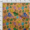 thumbnail image 2 of oneOone Cotton Jersey Orange Fabric Kitten Cats Sewing Material Print Fabric By The Yard 58 Inch Wide-5EQ, 2 of 4