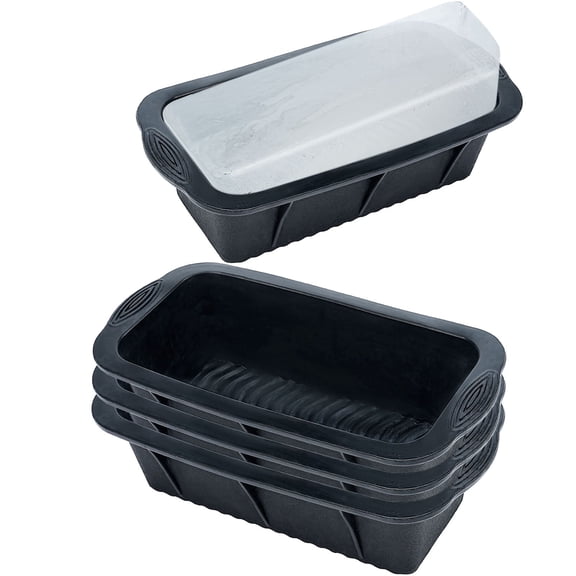 4 Pcs Extra Large Ice Blocks for Cold Plunge Bath Coolers, 2.4 Lbs Reusable Silicone Ice Cube Tray, Big Ice Bricks Maker Bath Chiller (Black)