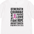 thumbnail image 4 of Inktastic Breast Cancer Awareness Strenght Courage Support Love Boys or Girls Long Sleeve Toddler T-Shirt, 4 of 5