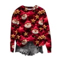 thumbnail image 2 of Tdoqot Christmas Sweatshirts for Women Jolly Plus Size Long Sleeve 3D Print Winter Shirts Cute Crew Neck Gift Tops Red Size XL, 2 of 5