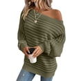 thumbnail image 2 of Women's Sweaters Off The Shoulder Long Sleeve Pullover Knit Pullover Sweater Fall Winter Outfits, 2 of 5