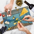 thumbnail image 4 of Seascape Cutting Board, Beach Seaside Hills Trees View from Window Illustration Summer Exotic Outdoorsy, Decorative Tempered Glass Cutting and Serving Board, in 3 Sizes, by Ambesonne, 4 of 5