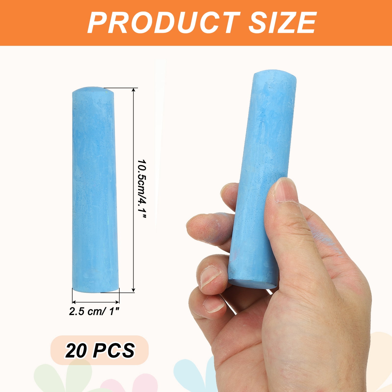 20 PCS Dustless Chalk, Blue Sidewalk Chalk Large Solid Huge Washable Street Chalk for Outdoor Adults Painting Graffiti Art