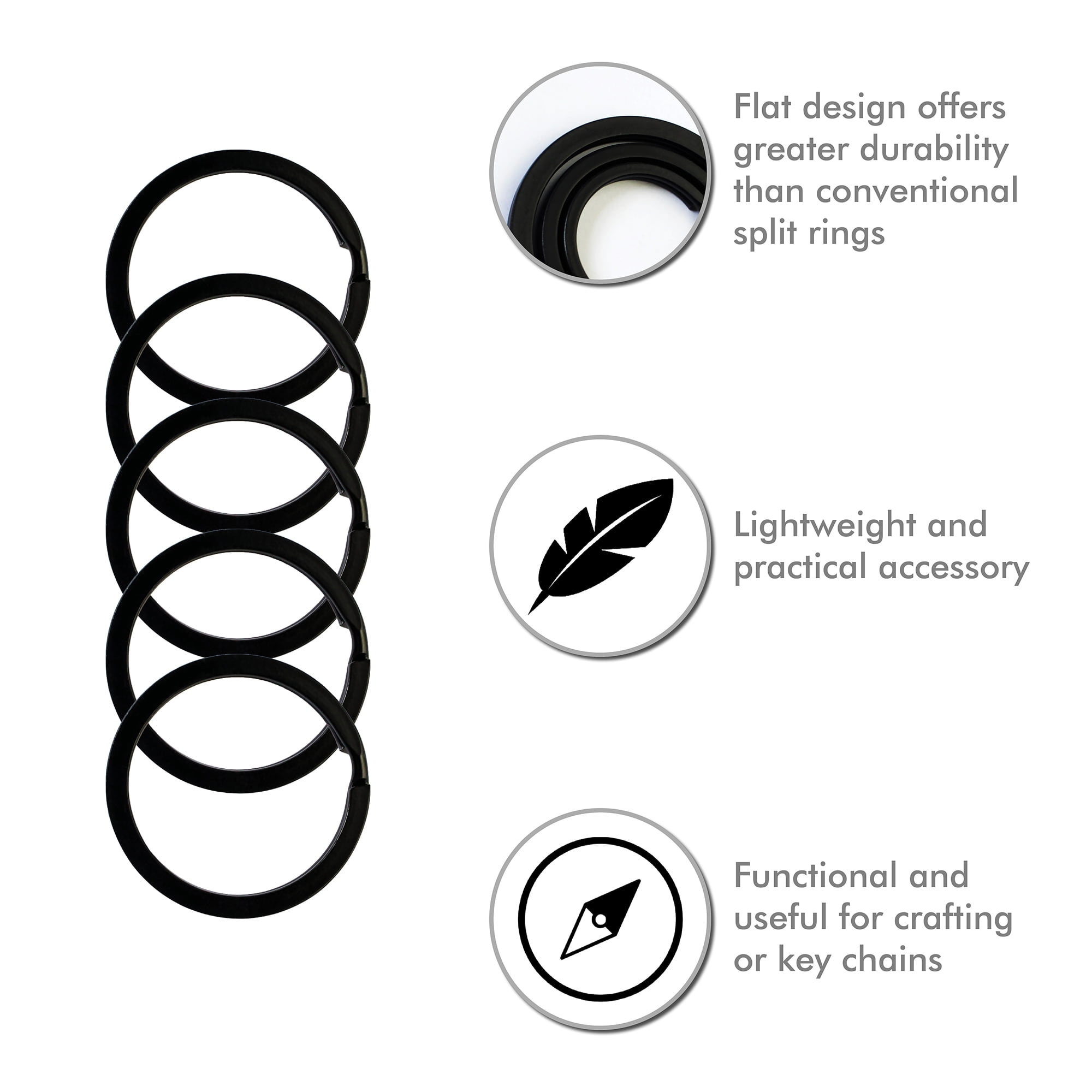 Key Rings Key Chain Metal Split Ring Bulk (Round Edged 1 Inch Diameter)  100pcs, for Home Car Keys Organization, Arts & Crafts, Lanyards, Lead Free