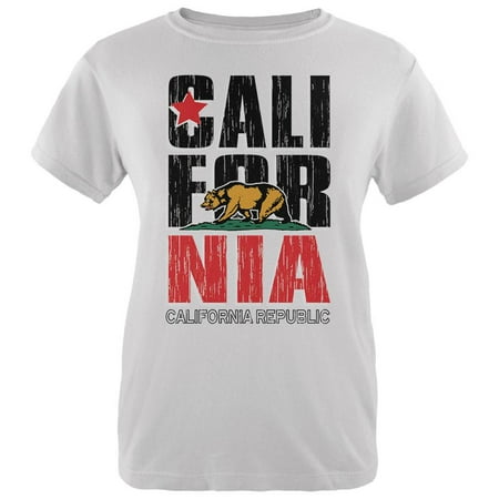 Bear California Republic Womens Organic T Shirt White SM