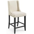 thumbnail image 3 of Hawthorne Collections 26.5" Fabric Upholstered Counter Stool in Beige (Set of 2), 3 of 7