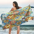 thumbnail image 7 of Dreamtimes Mandala Check Beach Towel,Absorbent Quick Dry Sport Towel Oversized Lightweight Soft Bath Towel for Travel Sports Pool Swimming Bath Camping 30x60in, 7 of 7