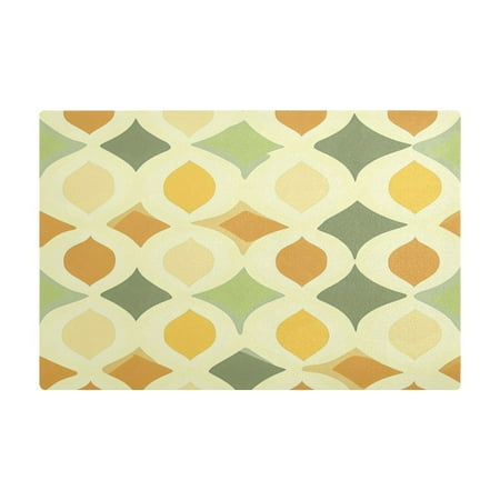 

PU Leather Kitchen Drying Mat with Silica Gel Core Coffee Bar Pad Dual-Sided Absorbent Non-Slip for Kitchen Counter Retro Geometric Design