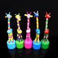 thumbnail image 3 of Giraffe Finger Puppets , Wooden Cute Colorful Cartoon Giraffe Thumb Push Puppets , Swing Dancing Body Collapsing Giraffe Desktop Toys for Kids Toddlers 3 + Year Old Boys Girls (Set of 5), 3 of 10