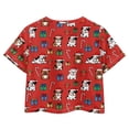 thumbnail image 2 of Uourmeti Christmas Pug Kids Short Sports T-Shirt Summer Short Sleeve Crop Top Casual Loose O Neck Pullover for 11-12Y Girls, 2 of 6