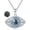 Blue-Evil Eye Necklace with 100 Language, variant on Evil Eye Pendant Necklace for Women 925 Sterling Silver Greek Protection Jewelry Amulet Gift for Women 18"