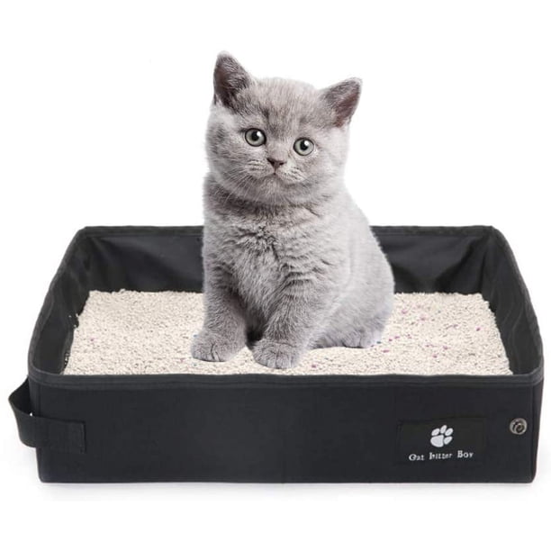 La bandeja de arena para gatos está hecha de tela Oxford, arena para gatos fácil de limpiar, arena para gatos plegable, bandeja de arena para gatos portátil, arena para gatos al aire libre.