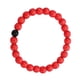 thumbnail image 4 of Pulsera unisex de cuentas de lava de pino natural de 8 mm con dije de joyería rojo, 4 of 9