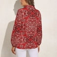 thumbnail image 2 of Bandana Style Print Long Sleeve Blouse Woman Streetwear Casual Shirts Summer Oversize Woman Streetwear Clothing Birthday Present, 2 of 7