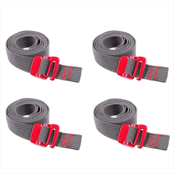 4PCS Senderismo Escalada Cinturones de Tensión Hebilla de Amarre 1.4M Cinturón Correas de Carga Cuerda de Nylon Cinta con Gancho de Liberación Rápida
